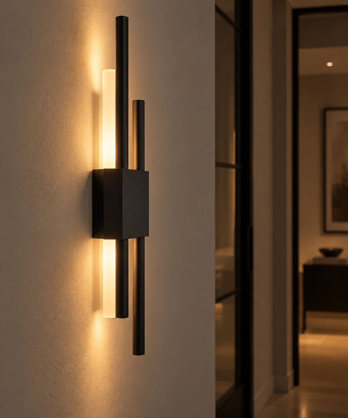 Wandlamp Zenith in zwart, detailfoto