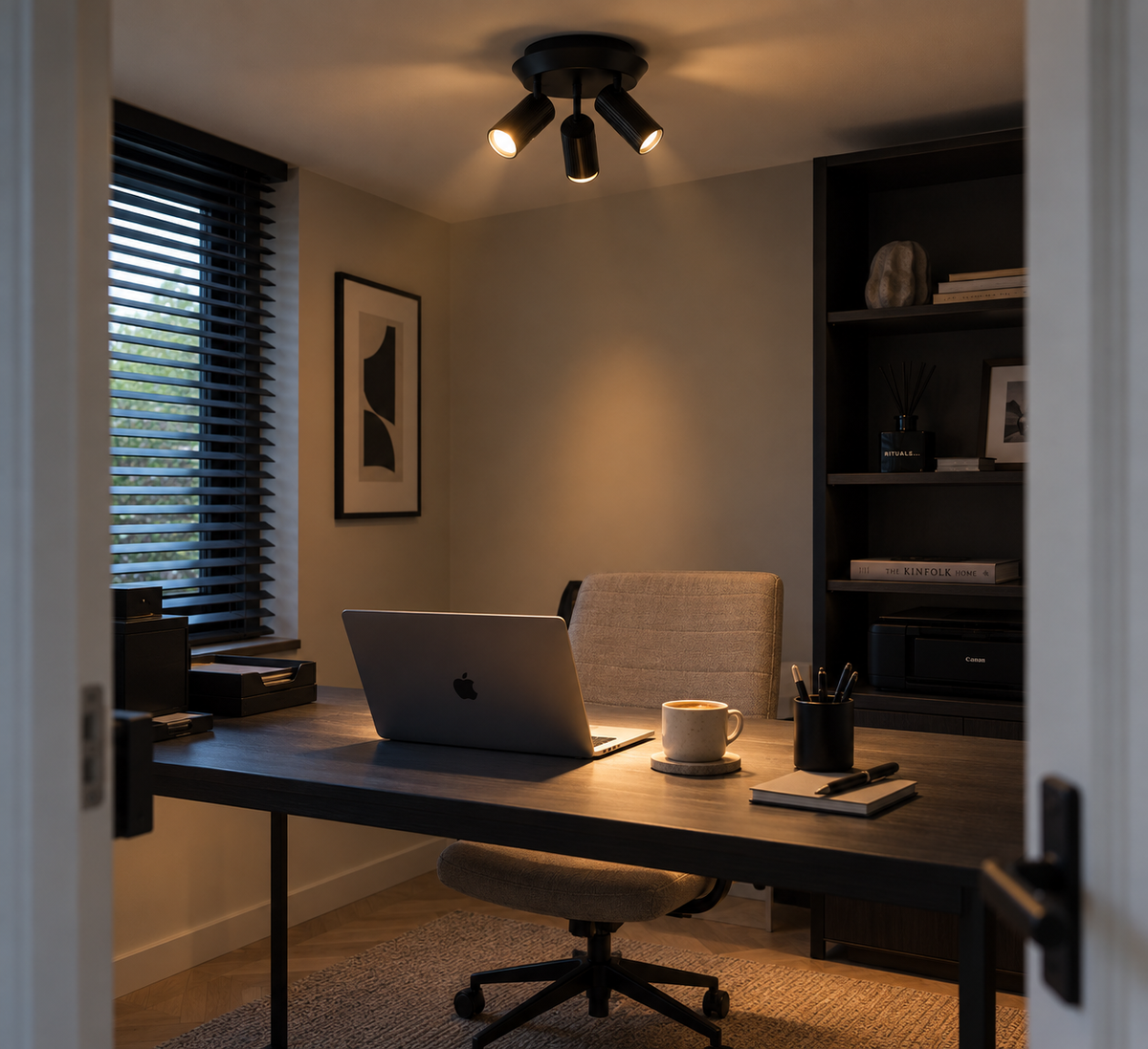 Plafondlamp Flush zwart