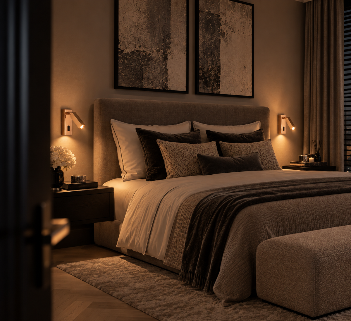 Wandlamp Vero in roségoud, detailfoto