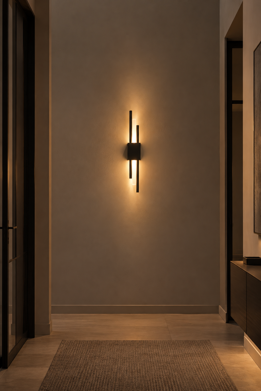 Wandlamp Zenith in zwart, detailfoto