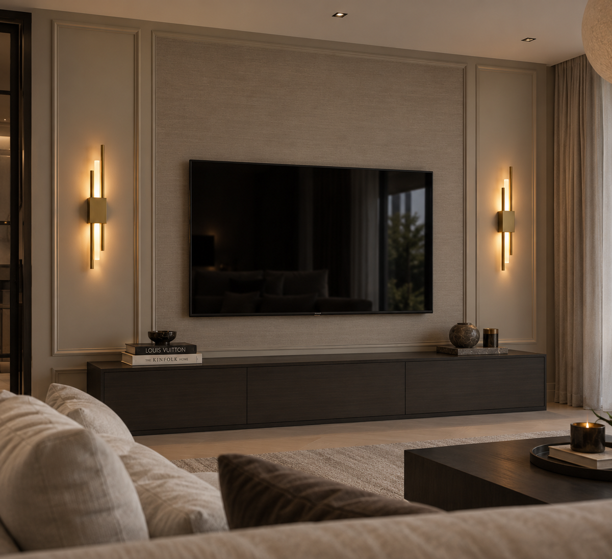Wandlamp Zenith in goud, detailfoto