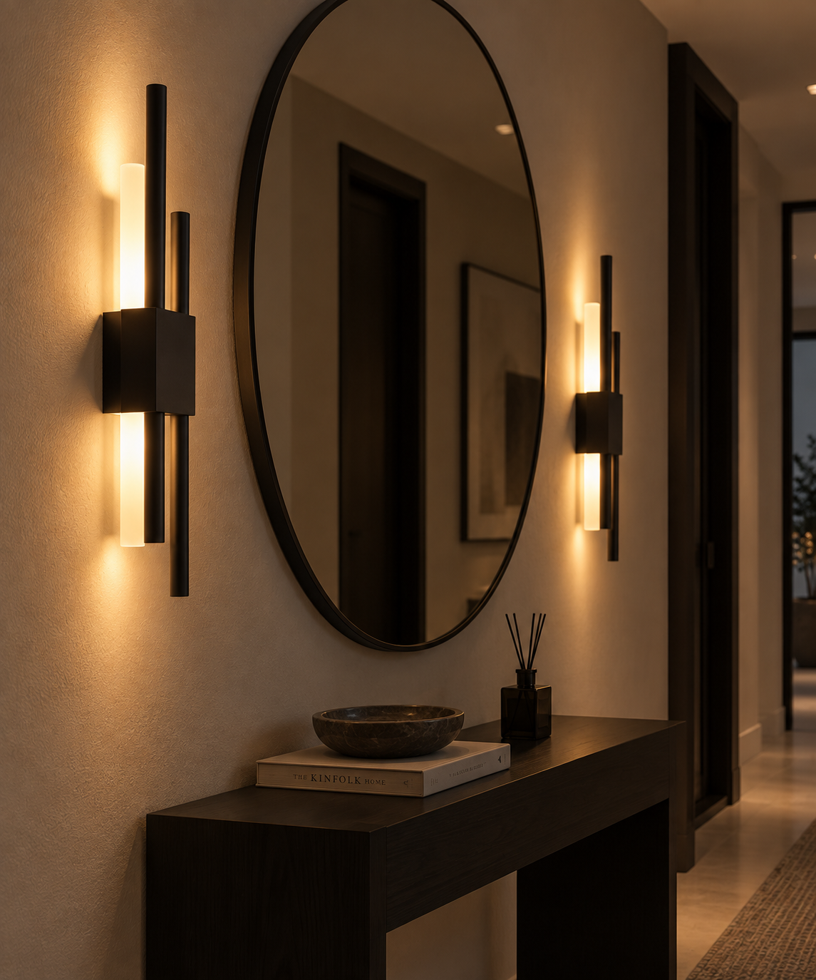 Wandlamp Zenith in zwart, detailfoto
