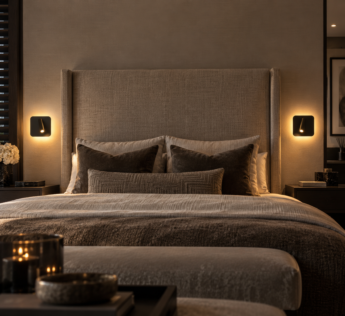 Wandlamp Versa met leesspot, detailfoto