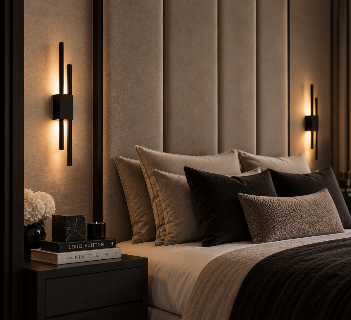 Wandlamp Zenith in zwart, detailfoto