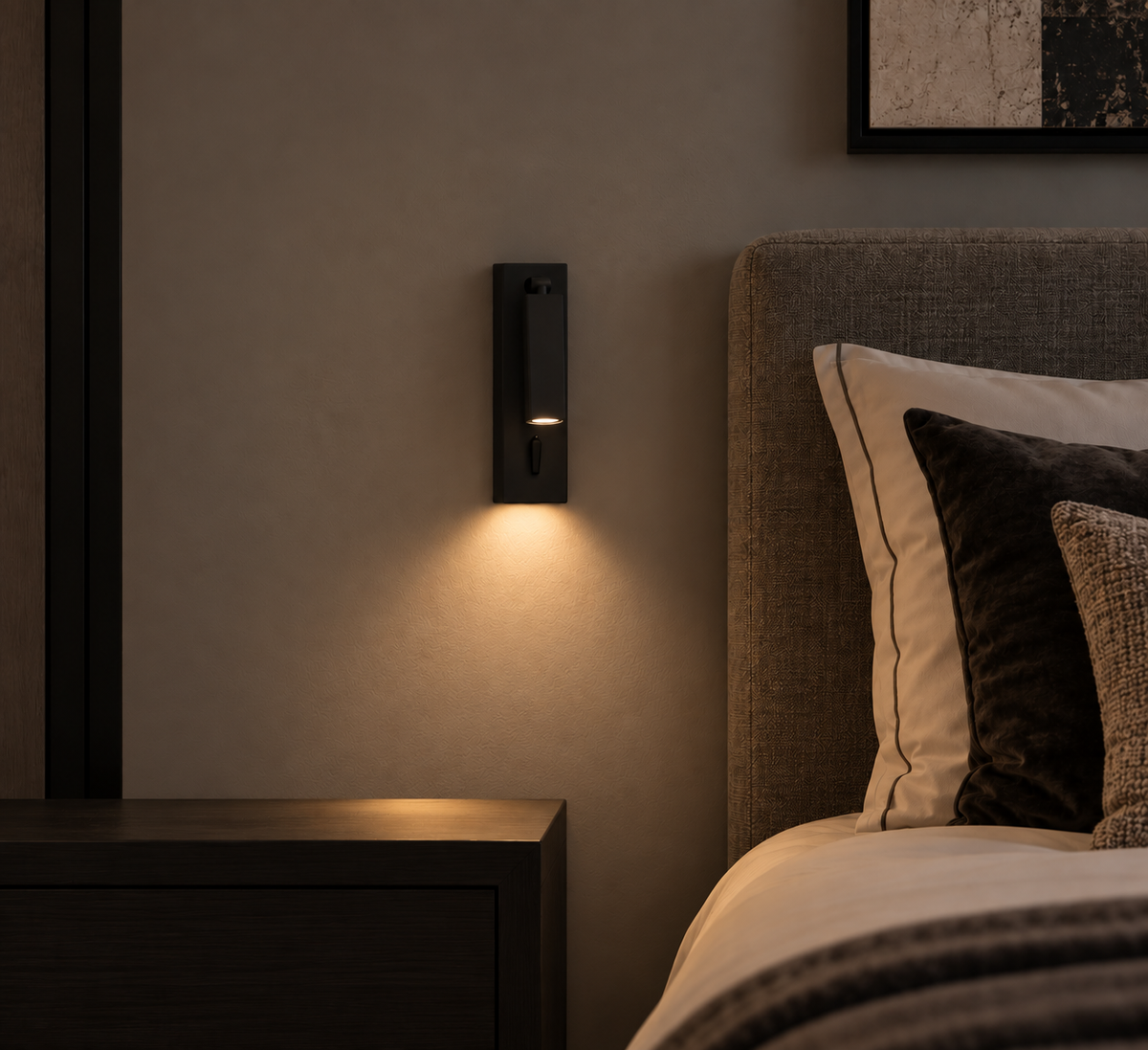 Wandlamp Vero in zwart, detailfoto