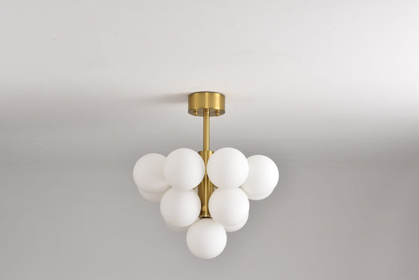 Plafondlamp Dena - plafondlamp met witte glazen kelken