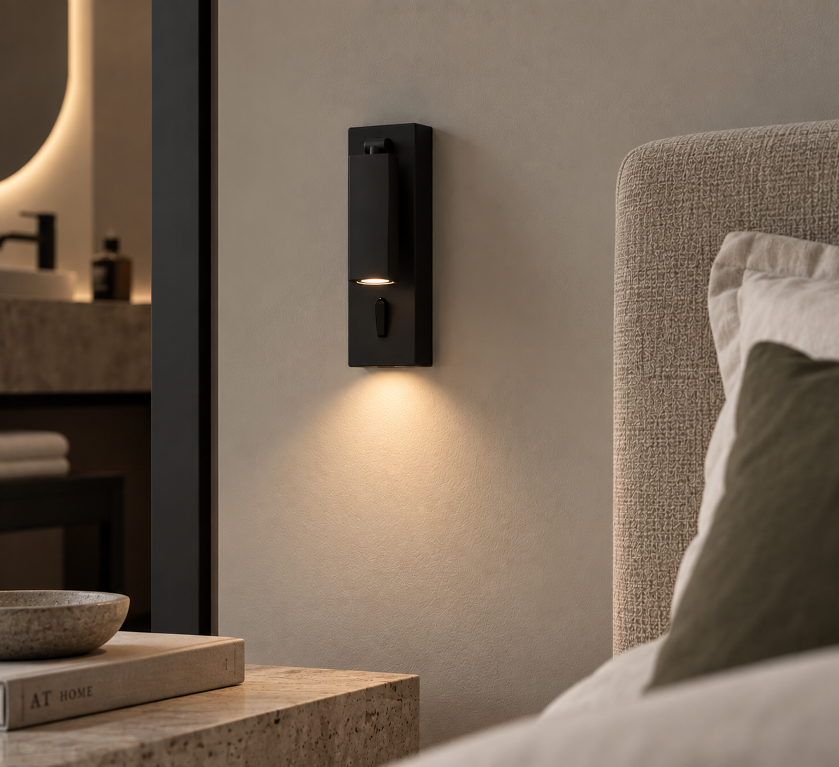 Wandlamp Vero in zwart, detailfoto