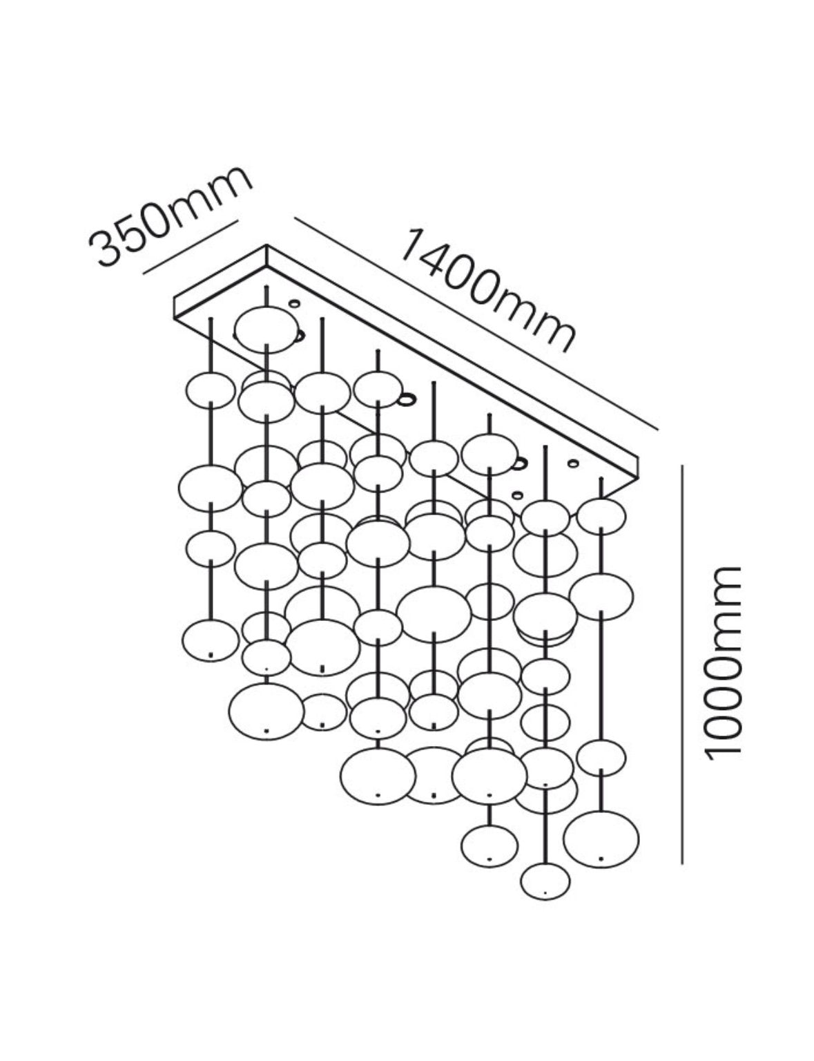 Hanglamp Stars 140X35X100