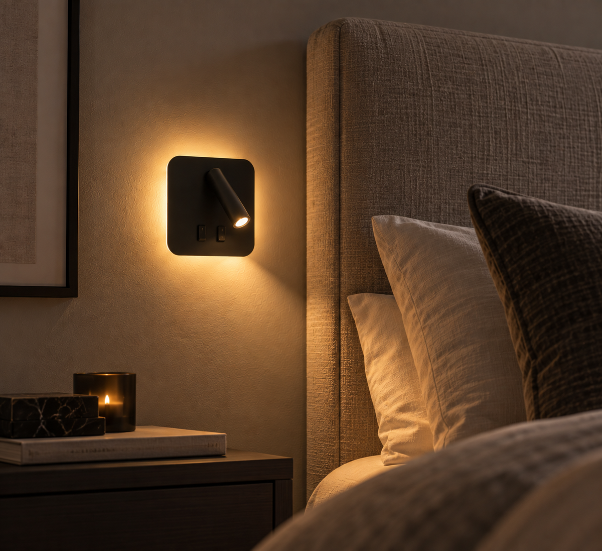 Wandlamp Versa met leesspot, detailfoto