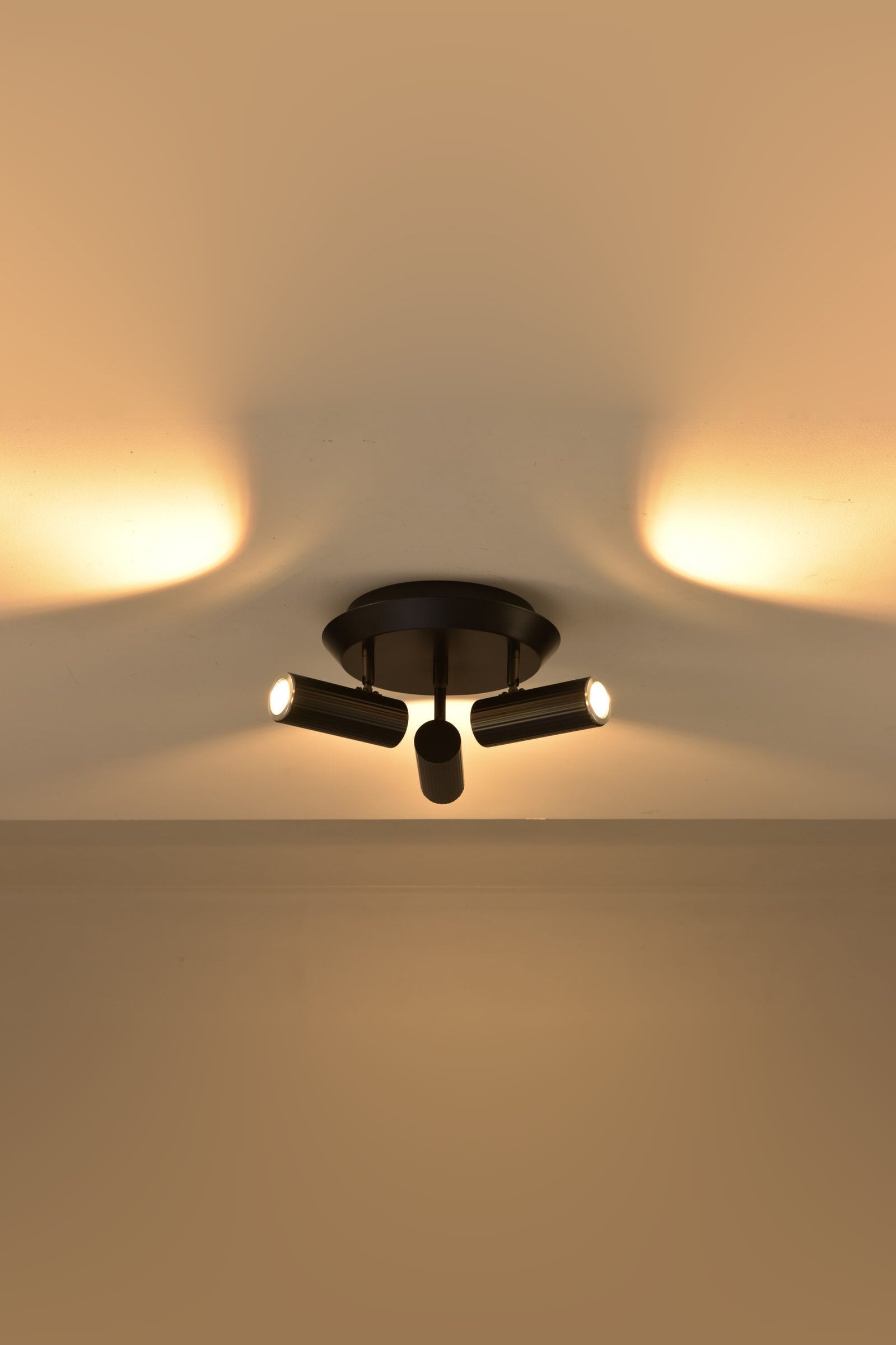 Plafondlamp Flush in zwart brandend