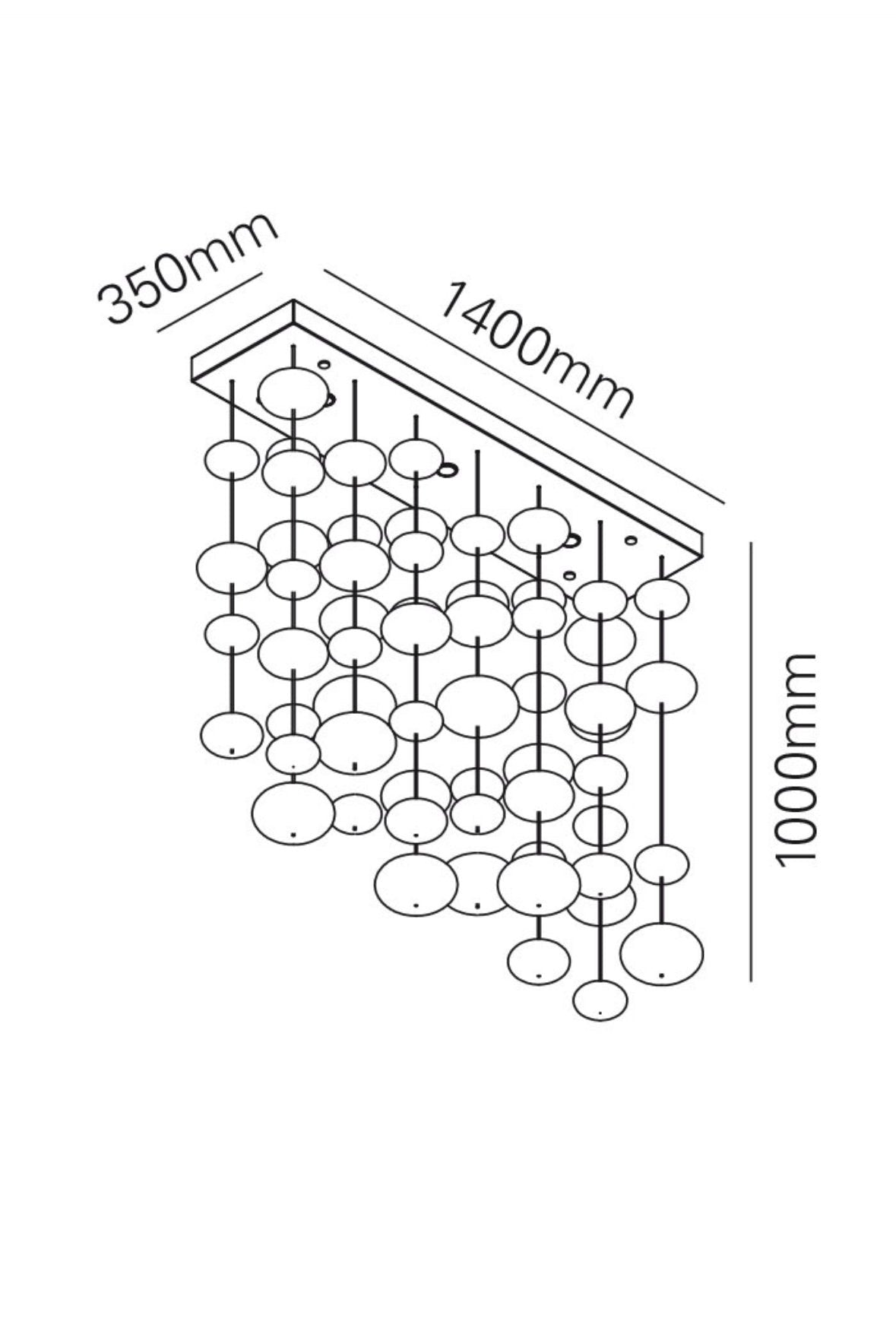 Hanglamp Stars 140X35X100